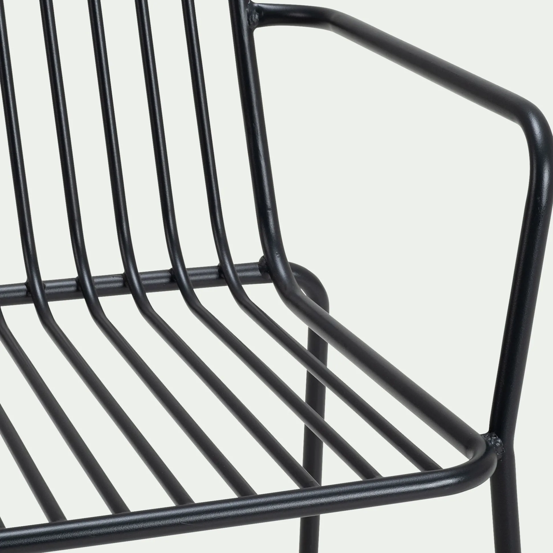 Canapé de jardin en acier - noir (2 places)