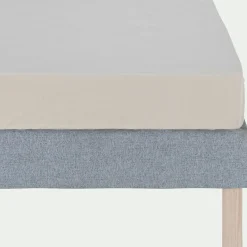 Drap housse en coton bio 90x200cm b30cm - blanc ventoux