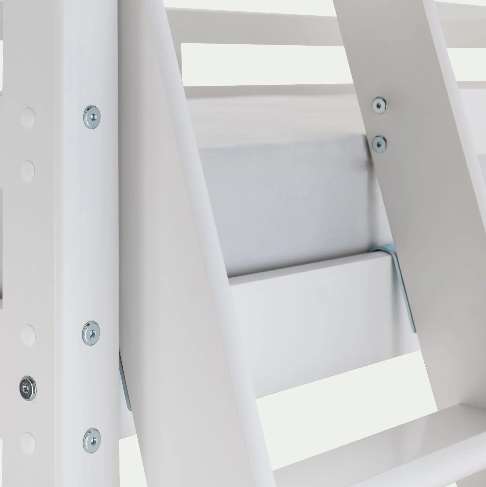 Lit enfant haut 1 place en pin 90x200cm - blanc