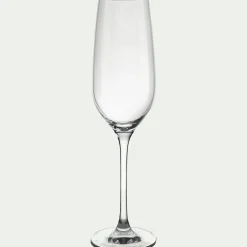 Lot de 6 flûtes à champagne en verre 19cl - transparent