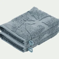 Lot de 2 gants de toilette en coton - bleu calaluna