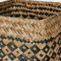 Lot de 2 paniers en jonc de mer - noir