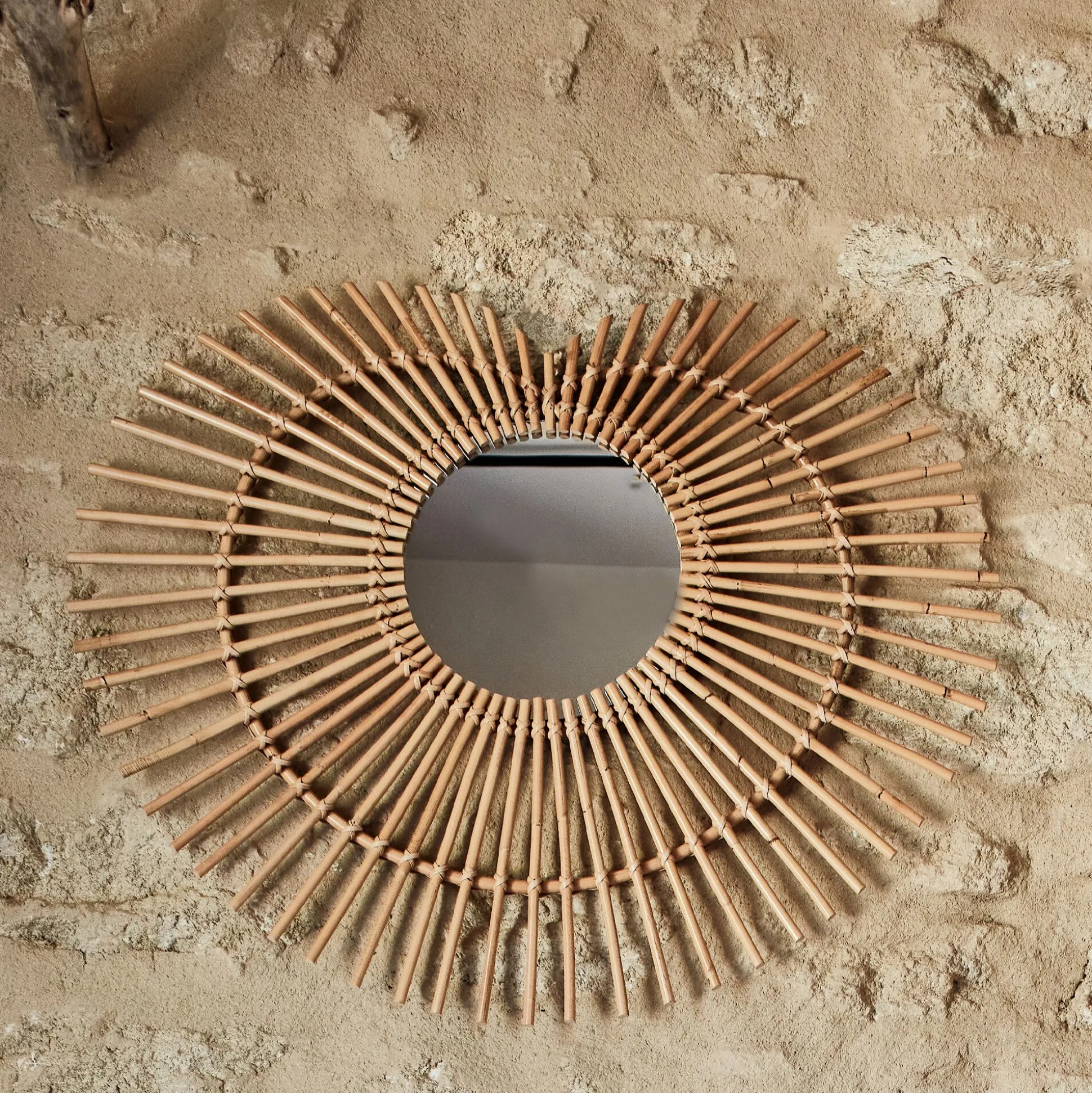 Miroir en rotin - naturel l75cm