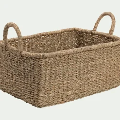 Panier de rangement en jonc de mer H15xL25cm - naturel