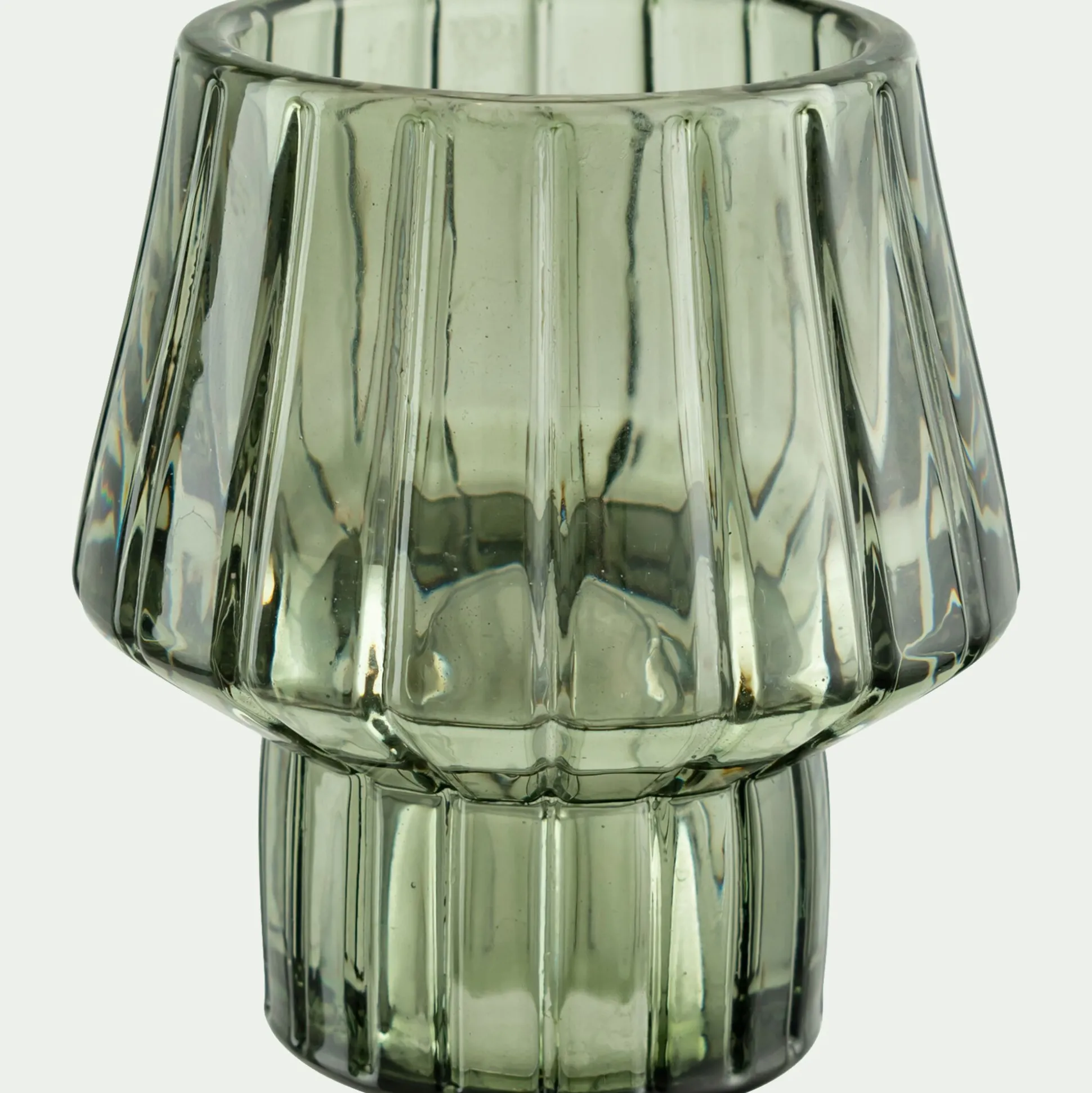 Photophore en verre H10cm - gris