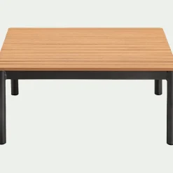 Table basse de jardin carrée en eucalyptus - bois clair
