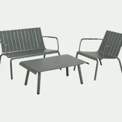 Table basse de jardin en aluminium - vert cèdre