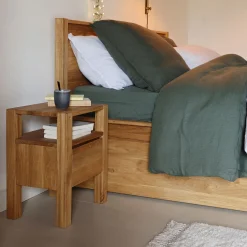 Table de chevet en chêne massif 1 niche et 1 tiroir - bois clair