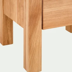 Table de chevet en chêne massif 1 niche et 1 tiroir - bois clair