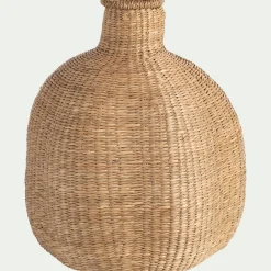 Vase boule en herbes marines tressées H46cm - naturel